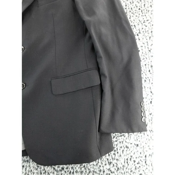 Wilke Rodriguez Classic Black Two Button Blazer Mens Business Casual Suit 42L